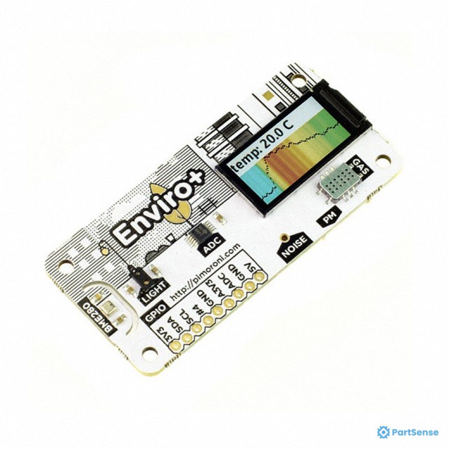 Pimoroni PS04987903 - ADS1015, BME280, LTR-559, MICS6814 Air Quality, Humidity, Light, Pressure, Sound, Temperature Sensor Raspberry Pi Platform Evaluation Expansion Board
