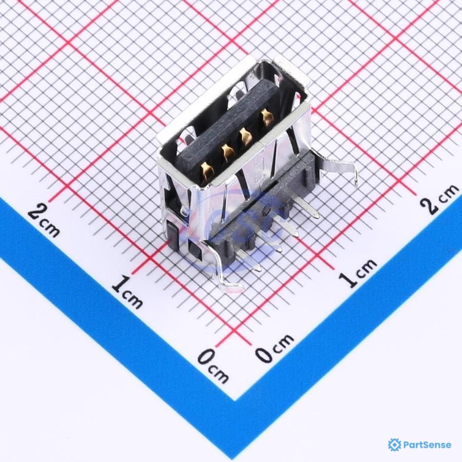 TE Connectivity PS77282037 - Connector: USB A; on PCBs; THT; PIN: 4; horizontal; shielded; 1A