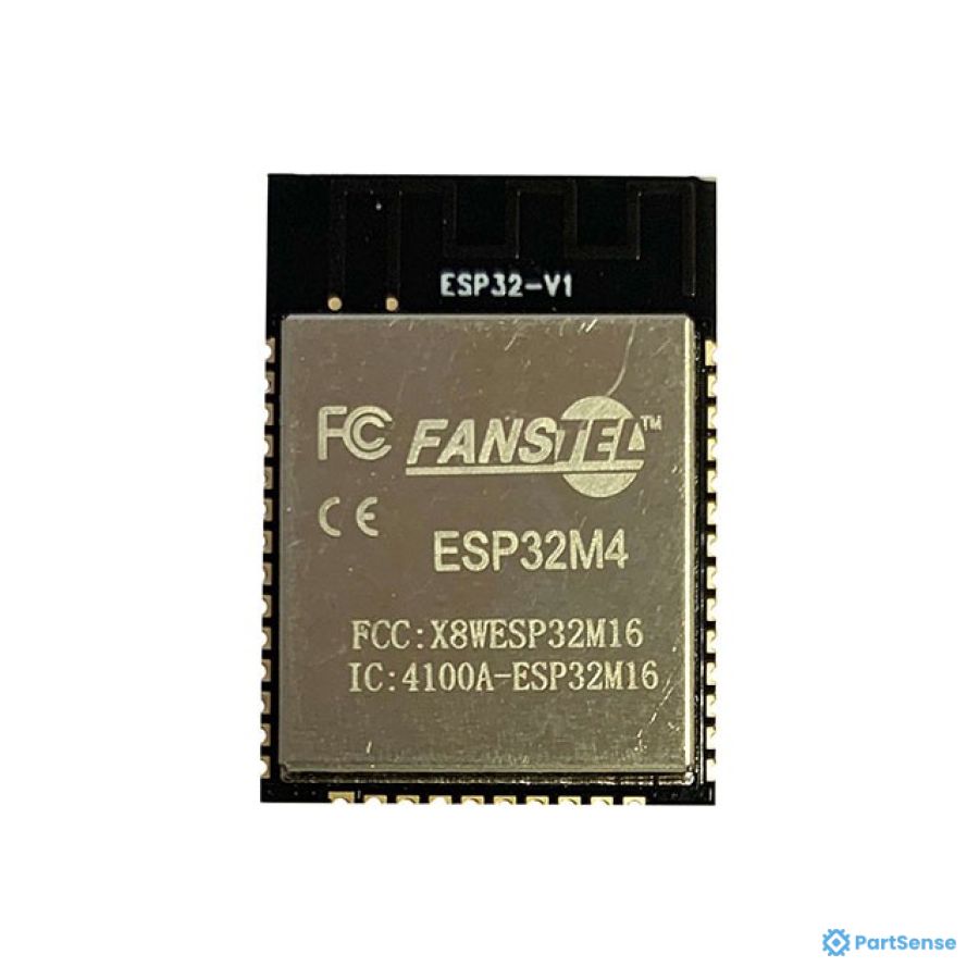 Fanstel PS80341056 - WiFi Modules - 802.11 WiFi Module, ESP32-WROOM-32D, +23.98 dBm, 4MB flash,520KB SDRAM, PCB trace antenna