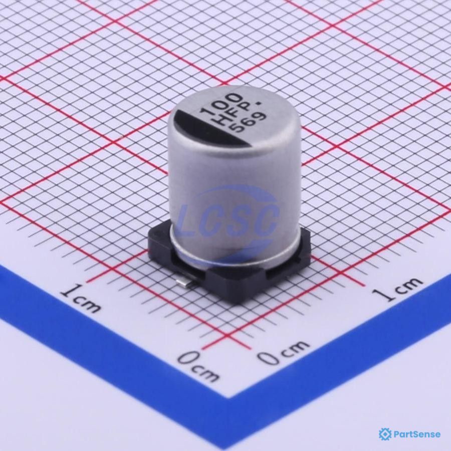 Panasonic PS92256176 - Capacitor: electrolytic; low ESR; SMD; 100uF; 50VDC; Ø8x10.2mm